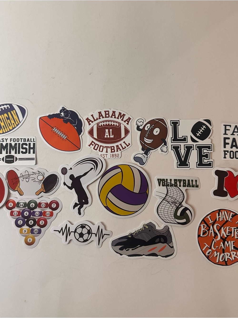 Unbranded Mixed Multi Sports 17ct Vinyl Cut Sticker Decals NEW (Open Bag)